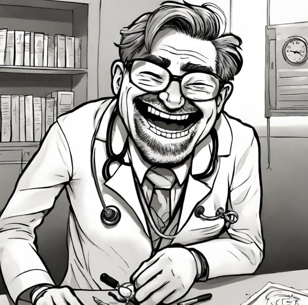 Lachender Arzt Praxis