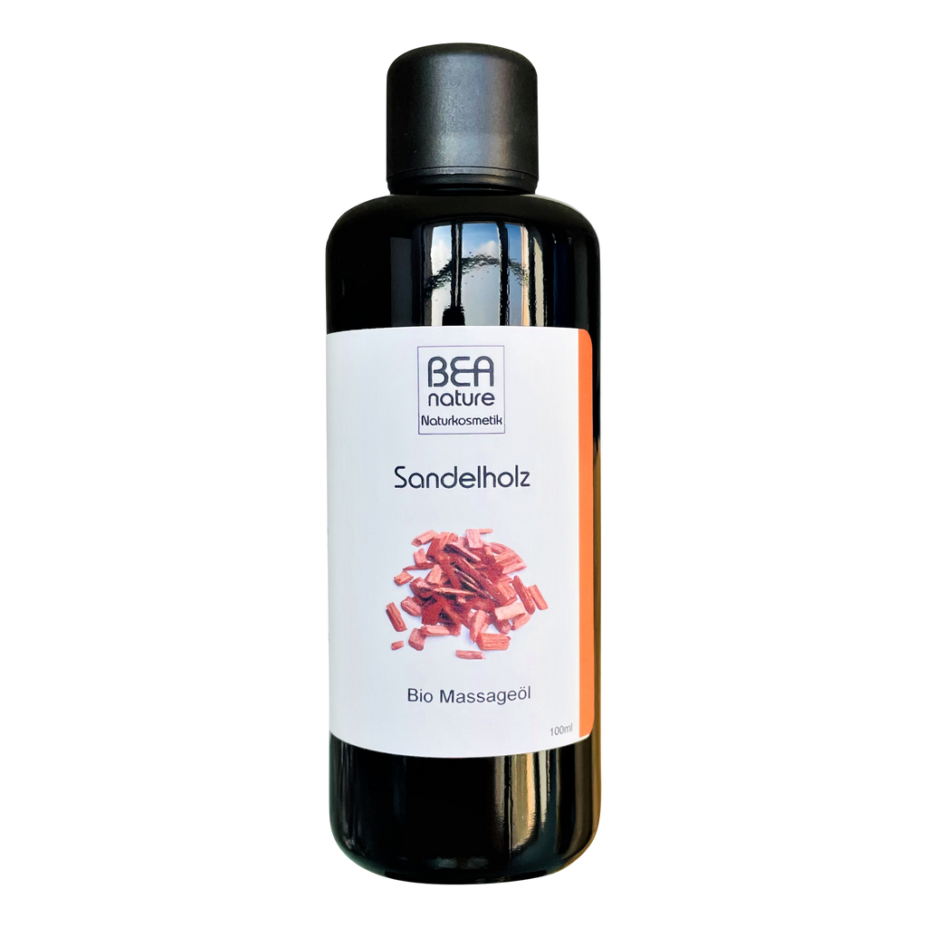 Sandelholz aus Indien. Bio Mandelöl zur Massage.